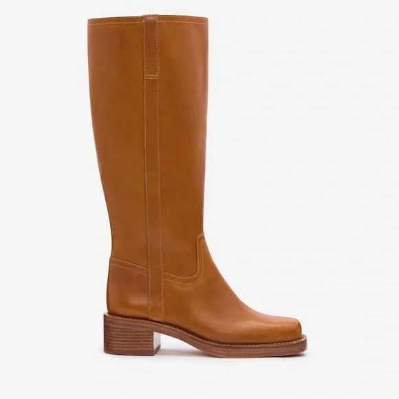 Reformation Frances Knee High Boot Whiskey Leather - Picture 3 of 10